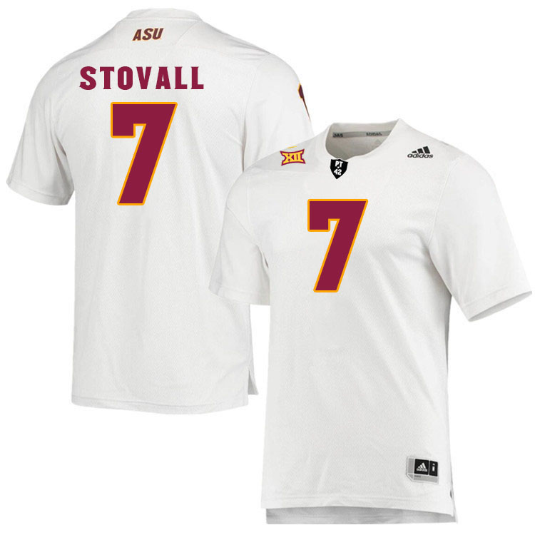 Men #7 Melquan Stovall Arizona State Sun Devils College Football Jerseys Stitched-White